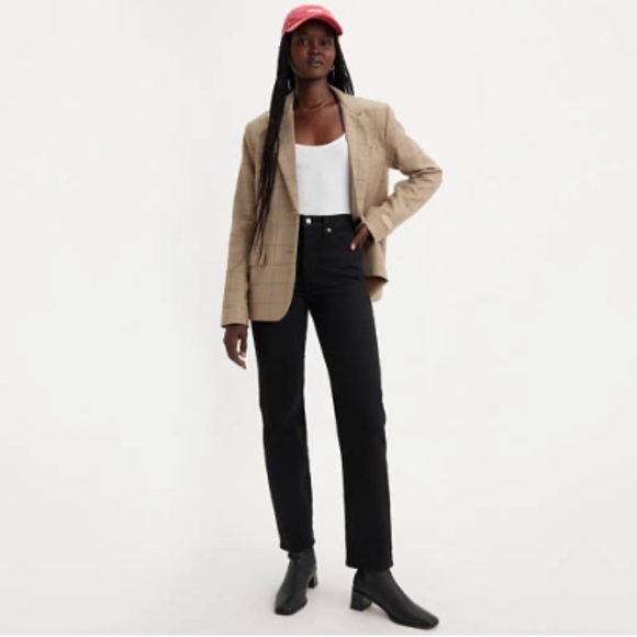 Levi’s Premium WEDGIE STRAIGHT FIT WOMEN'S Ankle JEANS 27 black - Picture 5 of 12